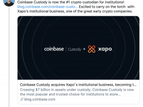 证实了！Coinbase CEO表示机构投资者正在以每周投入2-4亿美元的速度入场